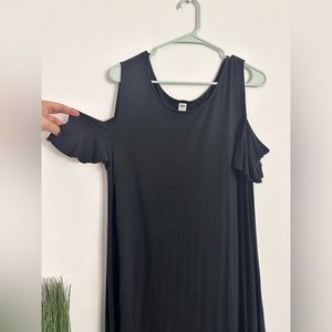 Old Navy Cut Out Shoulder Mini Dress and Oversized Criss Crossed Relaxed Shirt